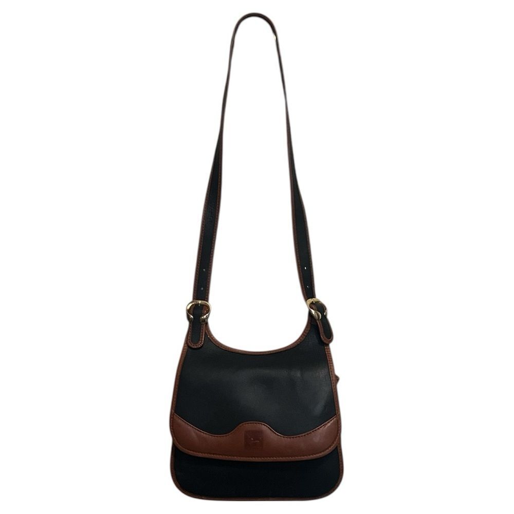 Vintage Traditions Buffalo? Two Toned Leather Bag Black Brown Shoulder Purse